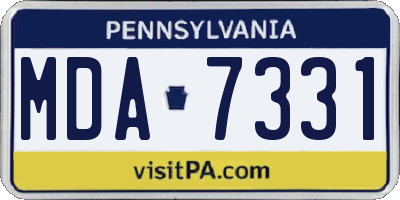 PA license plate MDA7331