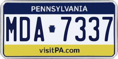 PA license plate MDA7337