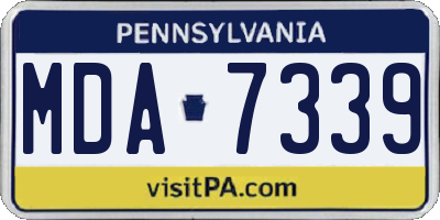 PA license plate MDA7339