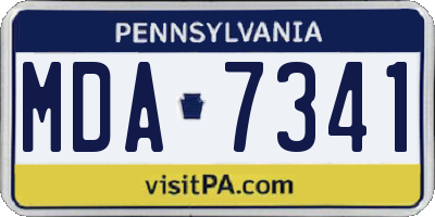 PA license plate MDA7341