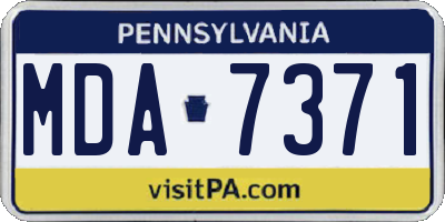 PA license plate MDA7371