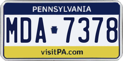 PA license plate MDA7378