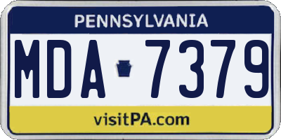 PA license plate MDA7379