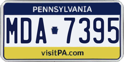 PA license plate MDA7395