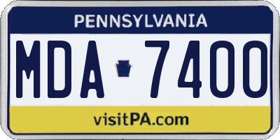 PA license plate MDA7400