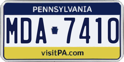 PA license plate MDA7410