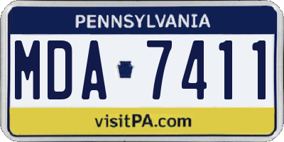 PA license plate MDA7411