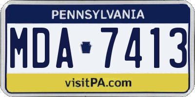 PA license plate MDA7413