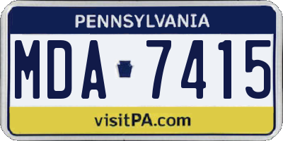PA license plate MDA7415