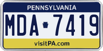PA license plate MDA7419