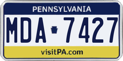 PA license plate MDA7427