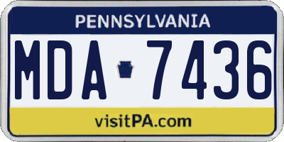 PA license plate MDA7436