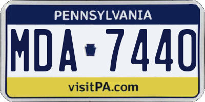 PA license plate MDA7440