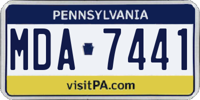PA license plate MDA7441