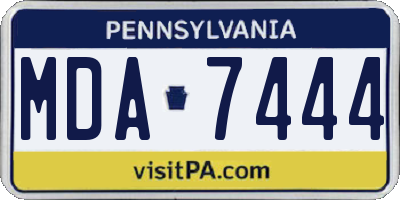 PA license plate MDA7444