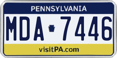 PA license plate MDA7446