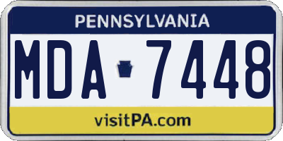 PA license plate MDA7448