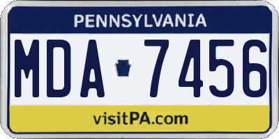 PA license plate MDA7456