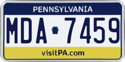 PA license plate MDA7459