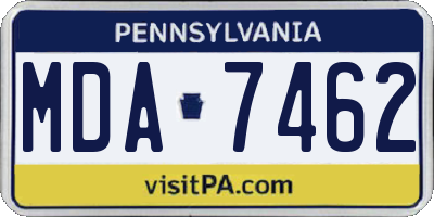 PA license plate MDA7462