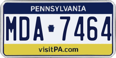 PA license plate MDA7464