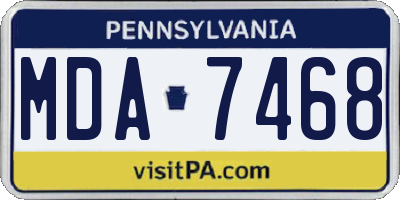 PA license plate MDA7468