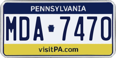 PA license plate MDA7470