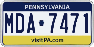 PA license plate MDA7471