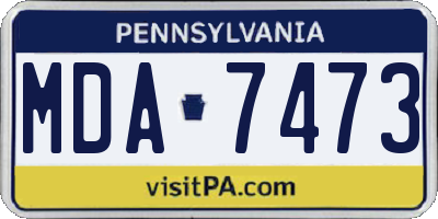PA license plate MDA7473