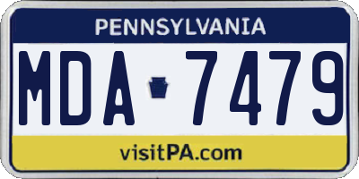 PA license plate MDA7479