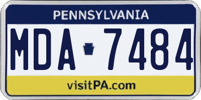PA license plate MDA7484