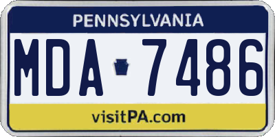 PA license plate MDA7486