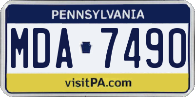 PA license plate MDA7490