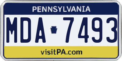 PA license plate MDA7493