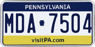 PA license plate MDA7504
