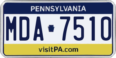 PA license plate MDA7510