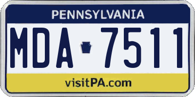 PA license plate MDA7511