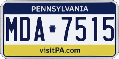 PA license plate MDA7515