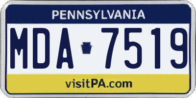 PA license plate MDA7519
