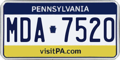 PA license plate MDA7520
