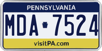 PA license plate MDA7524