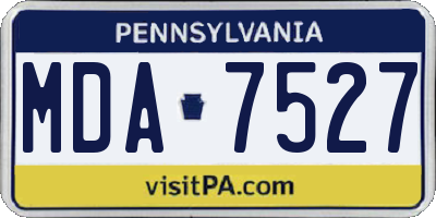 PA license plate MDA7527