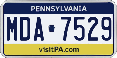 PA license plate MDA7529