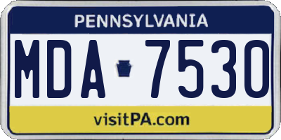 PA license plate MDA7530