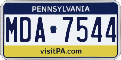 PA license plate MDA7544