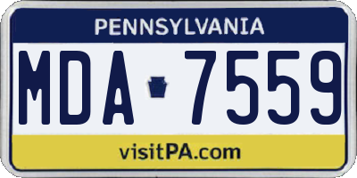 PA license plate MDA7559
