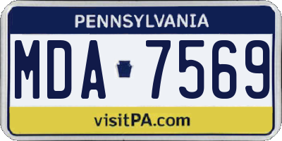 PA license plate MDA7569