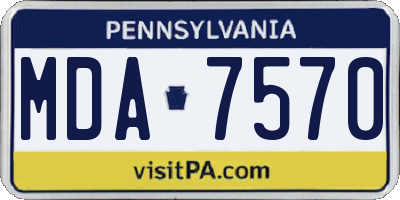 PA license plate MDA7570