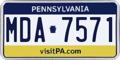 PA license plate MDA7571