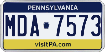 PA license plate MDA7573
